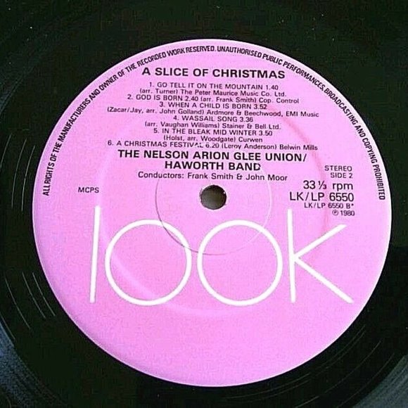 Vintage British Vinyl LP A Slice Christmas Male Voice Choir Nelson Arion Glee UK - Picture 9 of 16